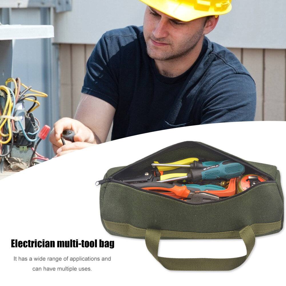 Electrical Tools Storage Organizer Bag Thicken Canvas Tool Pouch for Electrician Screwdriver Pliers