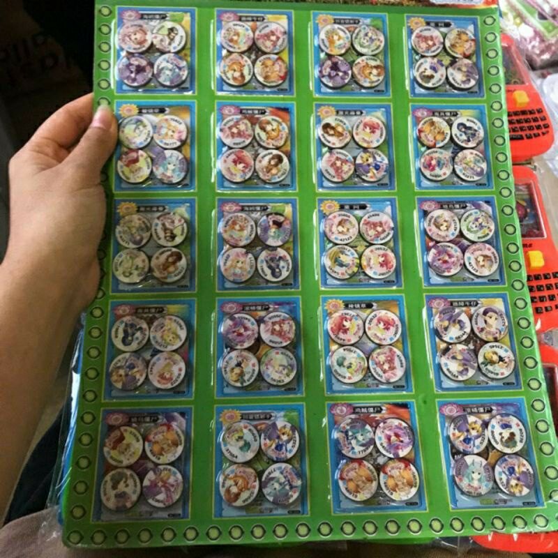 Vỉ 80 nam châm bẹt hình hoạt hình