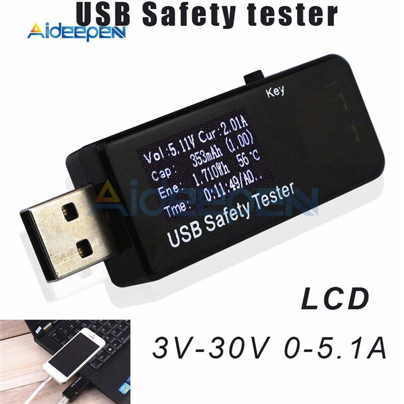 【☊HOT☊】 duhaisheng Ampe Kế 6 Trong 1 Vôn Kế Lcd Kỹ Thuật Số Ampe Kế 5V 12V Thiết Bị Kiểm Tra Usb Đồng Hồ Đo Điện Áp Một Chiều Đồng Hồ Đo Dòng Điện Máy Dò Công Suất Điện Màn Hình Sạc