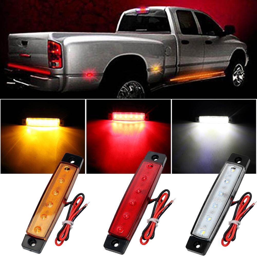 Racingcar 1PC 12V 6 LED Truck Trailer Pickup Side Marker Indicators Light Red White Yellow Blue Green Car Decor