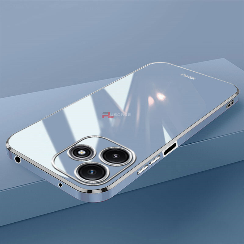 PlusCase for Xiaomi Redmi 12 5G 6D Plating Soft Case Lens Protector Square Frame Silicone Glossy Shockproof Phone Back Cover