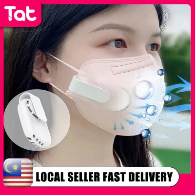 [MY Seller] Personal Wearable air Face Mask fan USB Mini Portable Reusable Breathable Healthy Protective Clip Fans Rechargeable Electric Air Conditioning Cooling Fan (White)