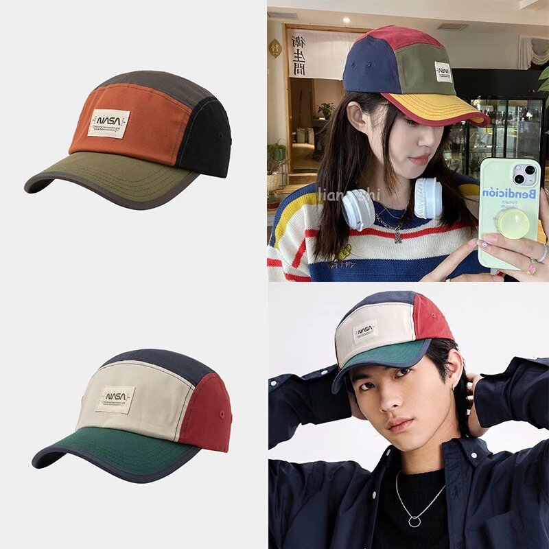 5 Panel cap NASA Leather Patch Logo Cap Cityboy Style Soft 5 Panel cap NASA Leather Patch Logo Cap Cityboy Style Soft