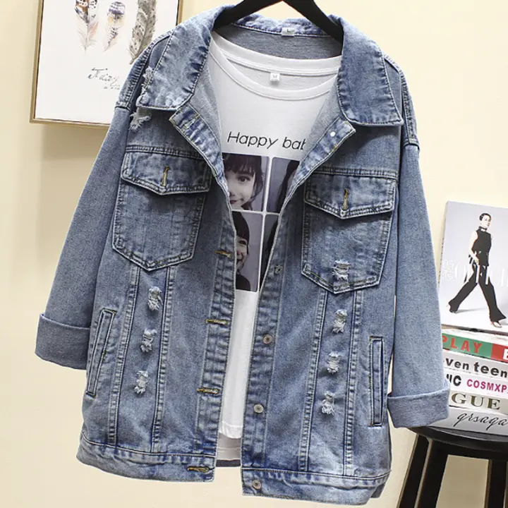 printed jean jacket