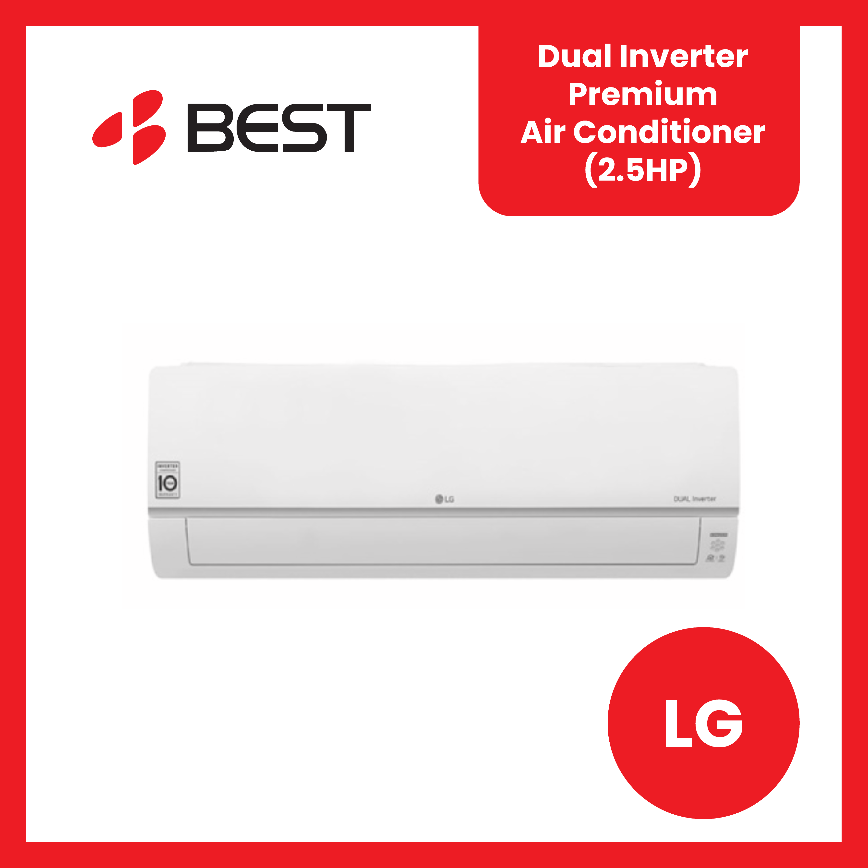 LG 2.5HP Dual Inverter Premium Air Conditioner with Ionizer and ThinQ ...