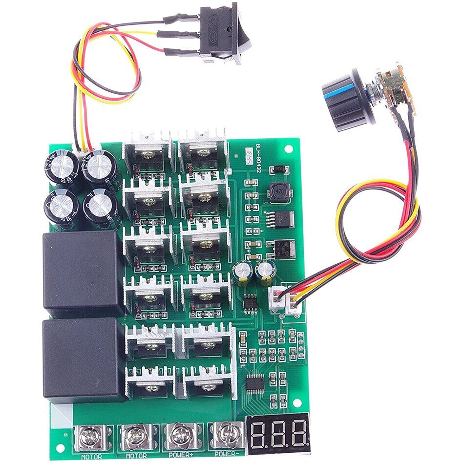 Dc 10-55v 12v 24v 36v 48v 55v 100a motor speed controller pwm hho rc reverse control switch with led display