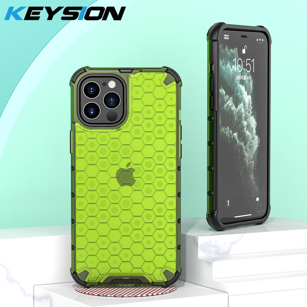 KEYSION Shockproof Case for iPhone 12 mini 12 Pro Max Honeycomb Phone Cover for Apple iPhone SE 2020
