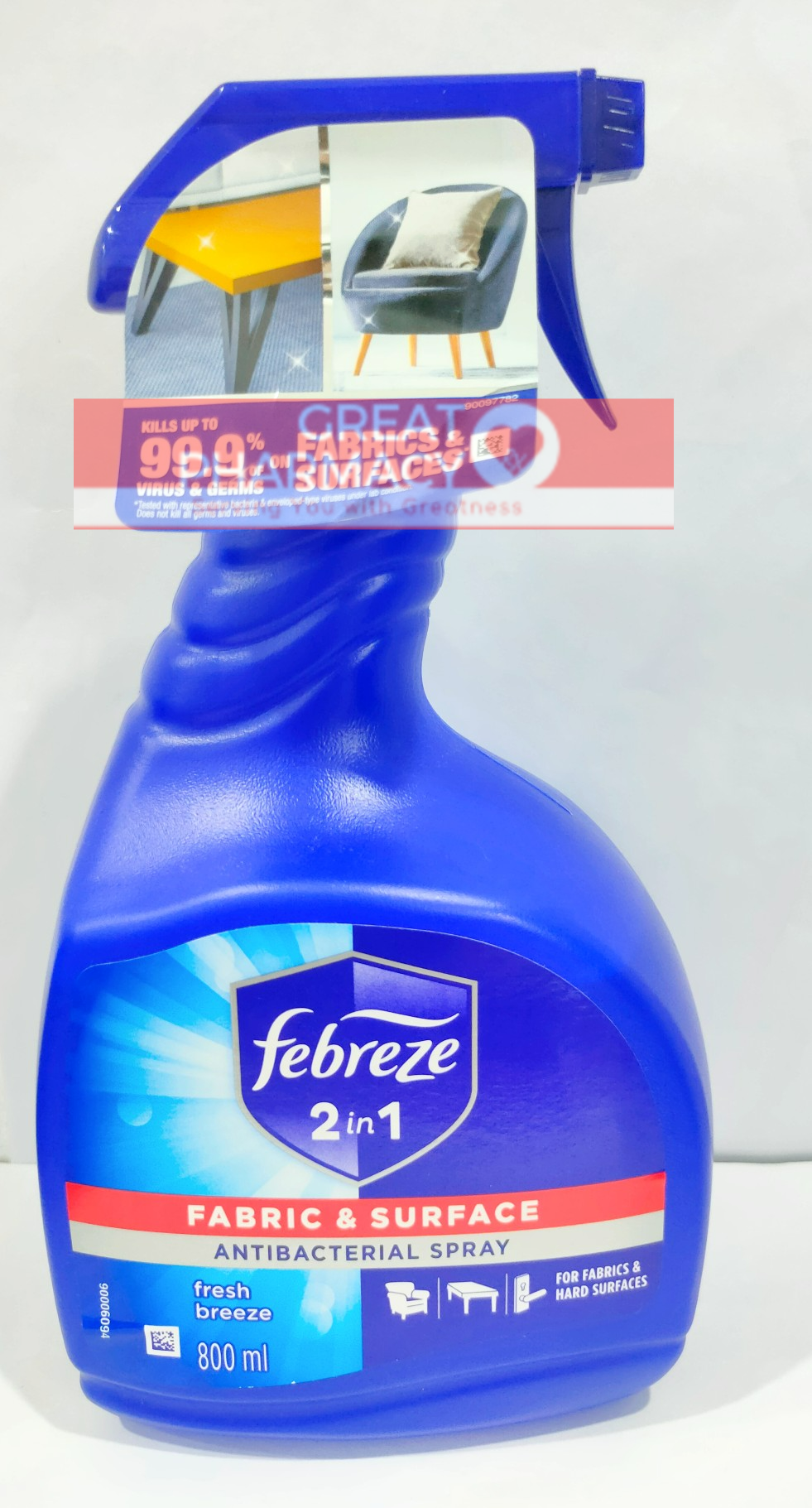 Febreze 2 in 1 Antibacterial Disinfectant Spray Fresh Breeze 800ml Lazada