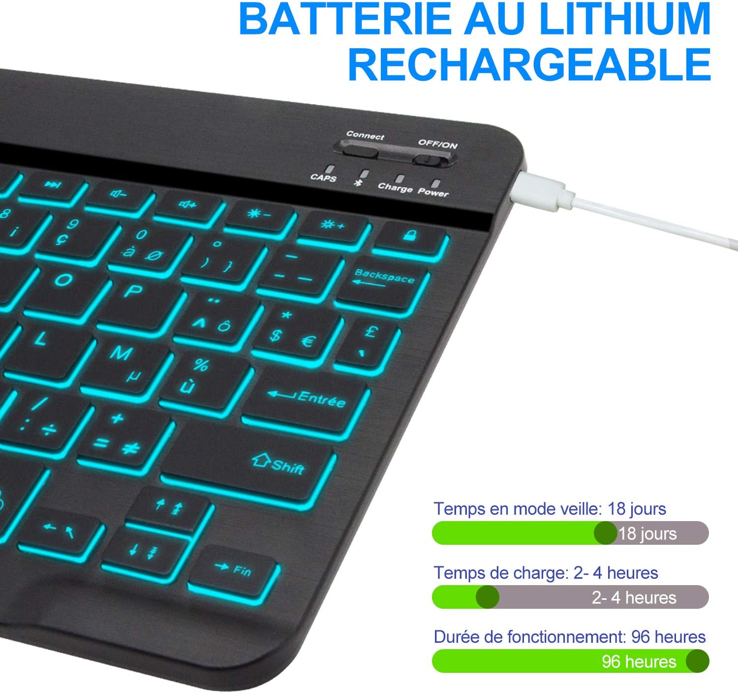Bộ Chuột Và Bàn Phím Bluetooth Không Dây Mini 10Inch RGB Có Đèn Nền Bàn Phím Máy Tính Xách Tay Cho Máy Tính Bảng Điện Thoại Máy Tính Xách Tay IOS Android Máy Vi Tính