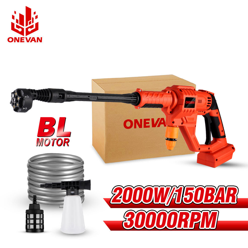 ONEVAN Máy Rửa Xe Hơi Cầm Tay Không Chổi Than 6 Trong 1 150Bar Vòi Phun