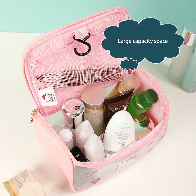 Explosions HelloKitty scrub cosmetic bag large waterproof portable hook washing storage package wholesaleExplosions HelloKitty scrub cosmetic bag large waterproof portable hook washing storage package wholesale