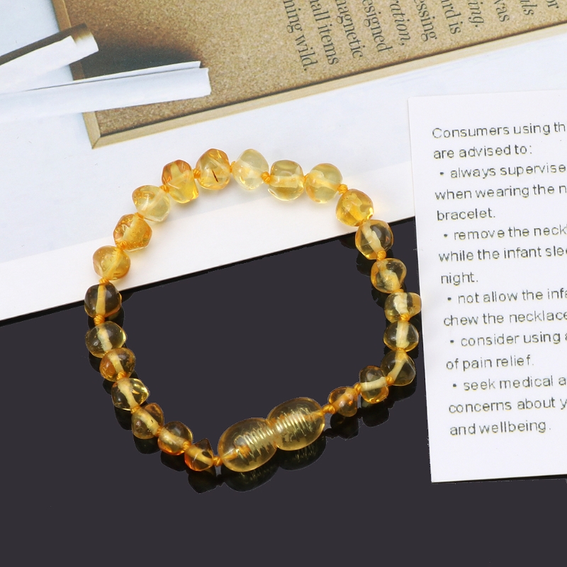 Genuine Baltic Amber Teething Bracelet Raw and Anklet Baby Beads for Teethers