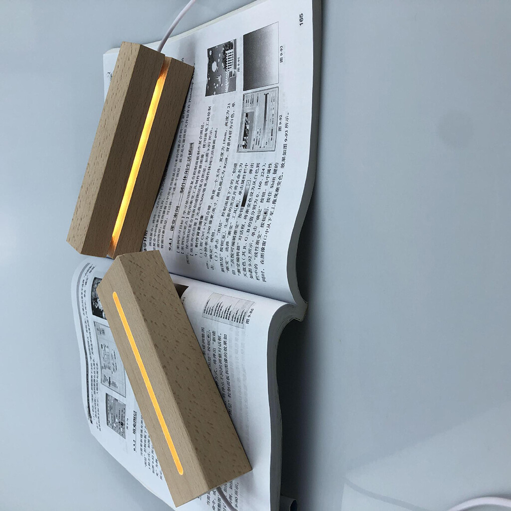 Serbery LED Display Lights Wooden Lighted Base Stand for Crystal