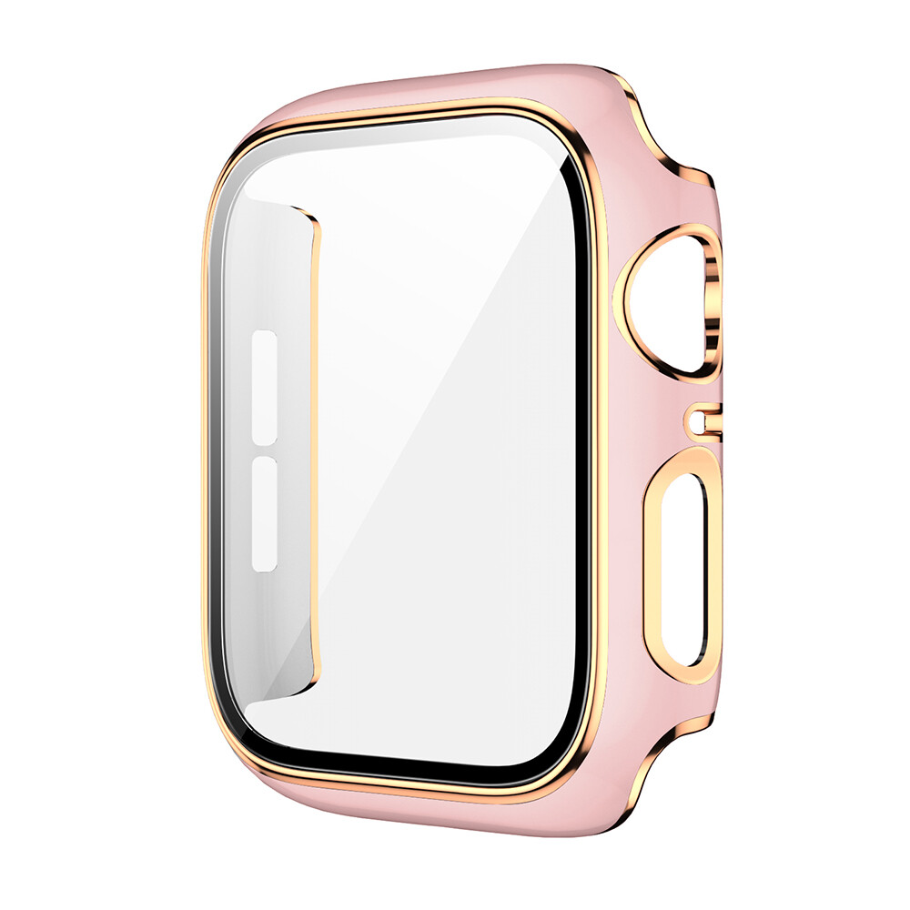 Ultra Thin Hard PC Tempered Glass Screen Protector Protective Frame Shell for Apple Watch Series 6 SE 5 4 3 electroplating anti-scratch Case Cover 38mm 40mm 42mm 44mm 41mm 45mm