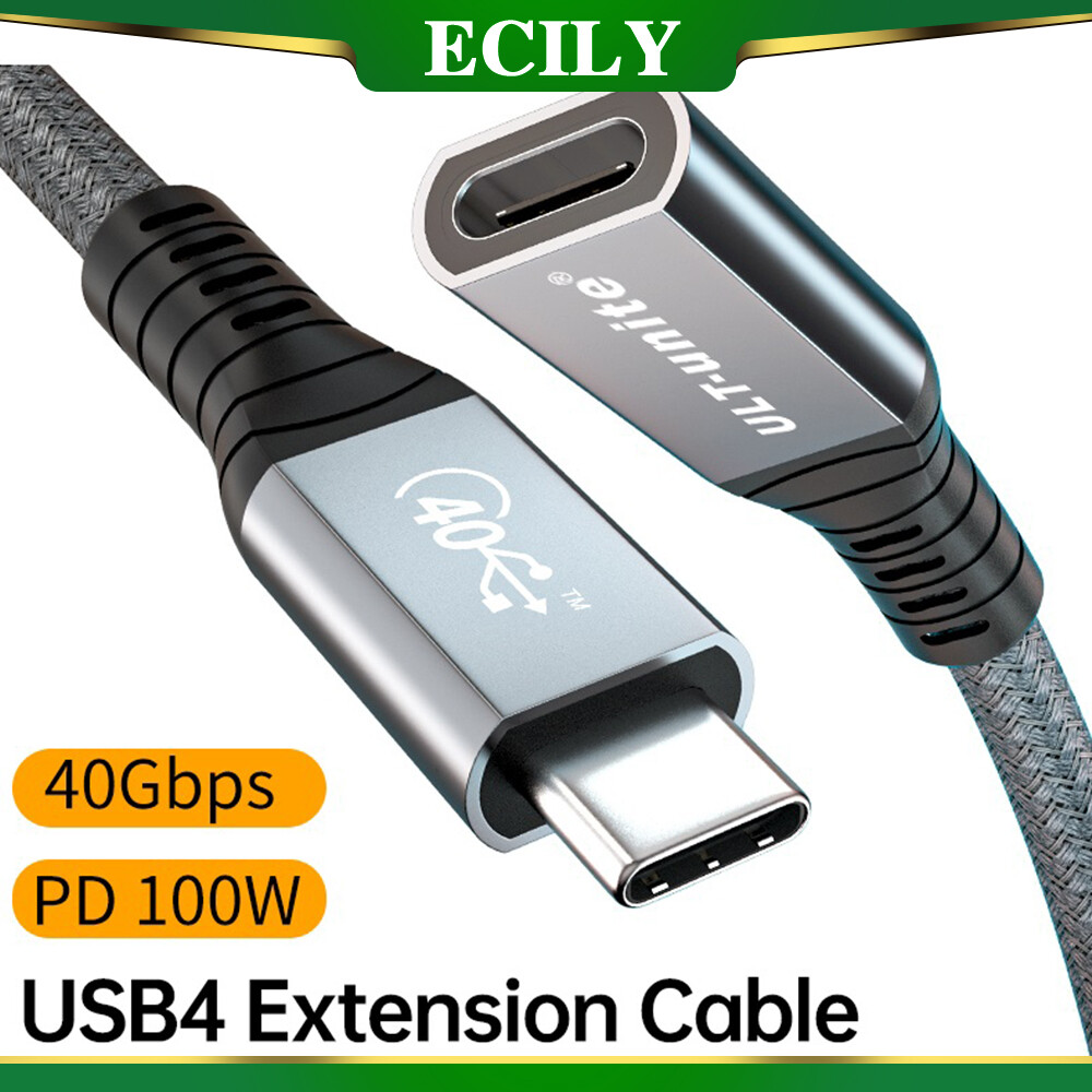 Ecily Thunderbolt 4 USB C Cáp nối usb4 mở rộng 40gbps Cáp dữ liệu 8K 60Hz PD 5A/100W Type-C dây Cáp truyền dữ liệu cho MacBook Pro