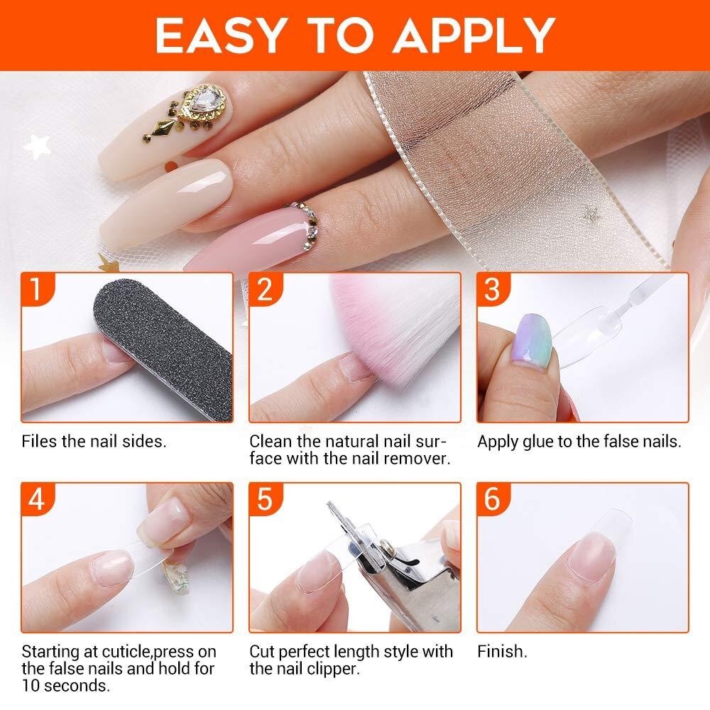 Modelones Nail Starter Tools Kit Nail Tip Quick Builder Gel Nail Extension Starter Kit 6pcs