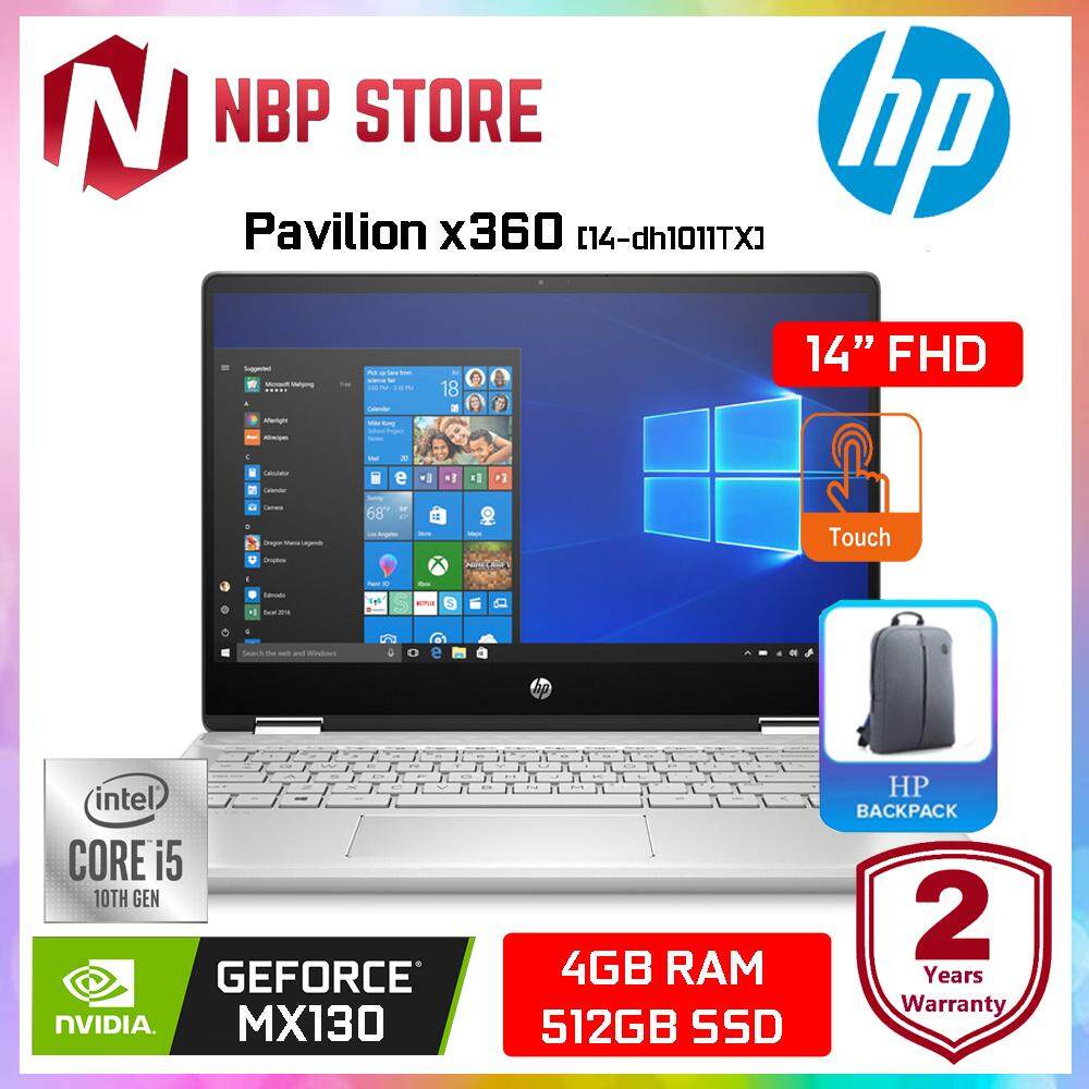 HP Pavilion x360 14-dh1011TX 14 FHD Touch Laptop Mineral Silver ( i5-10210U, 4GB, 512GB, MX130 2GB, W10 ) Malaysia