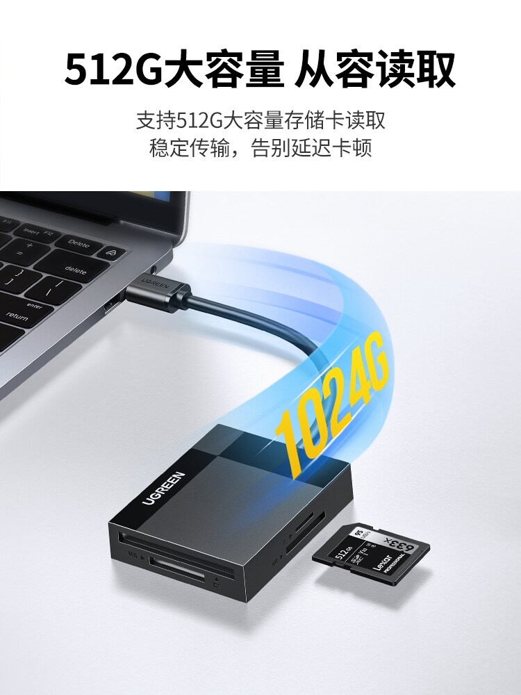 Greenlink USB card reader high-speed 3.0 all-in-one SD card CF/TF card MS multi-function TypeC mobile phone and computer dual-use otg camera memory suitable for Canon Nikon SLR camera size card