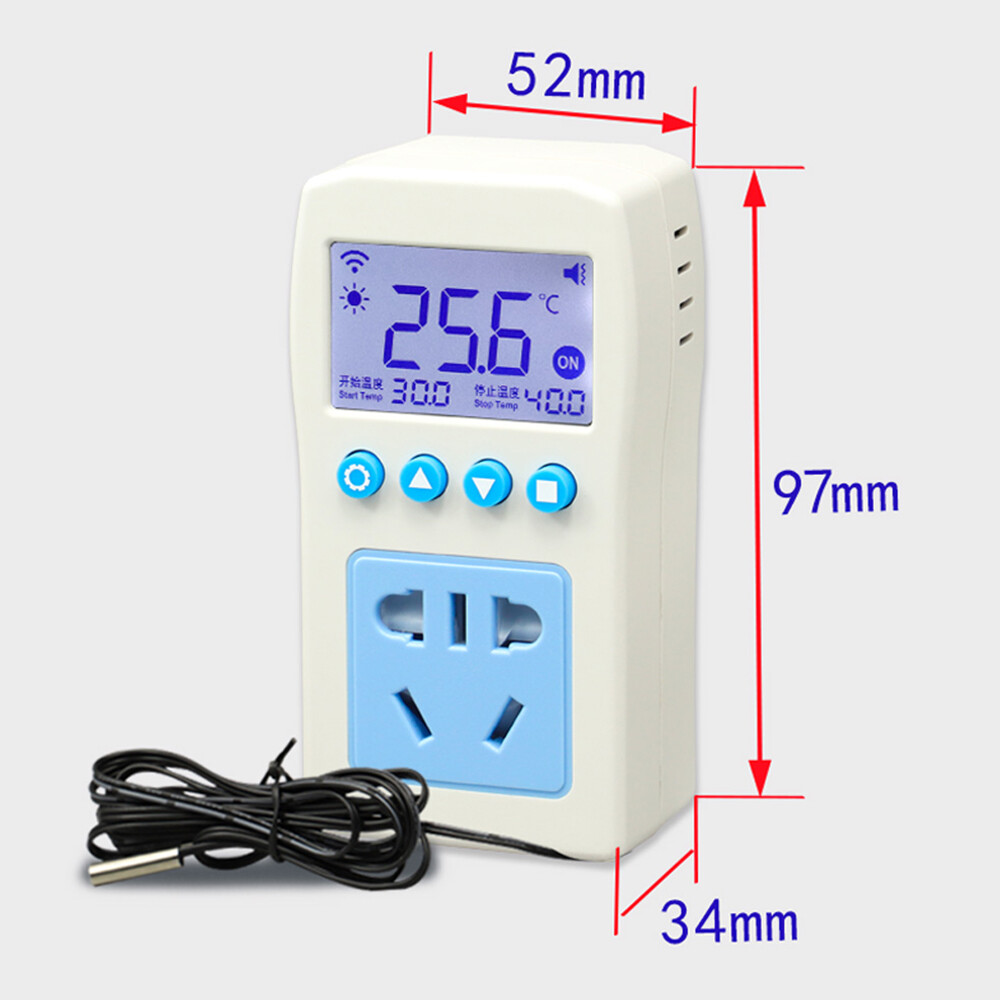 diymore Bộ Điều Nhiệt Thông Minh WIFI AC 110-220V Bộ Điều Khiển Nhiệt Độ Điều Khiển Từ Xa Bằng Ứng Dụng Công Tắc Hẹn Giờ Điều Khiển Làm Nóng Làm Mát Ghi Nhiệt Độ