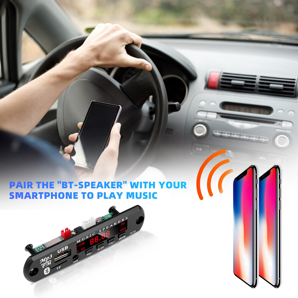 Bảng Mạch Giải Mã MP3 Bluetooth Bộ Phát Mô Đun Giải Mã Không Dây 5V 12V Trên Xe Hơi Bộ Thu Âm Thanh Aux 3.5Mm Đài FM TF Đĩa U USB Kèm Điều Khiển Từ Xa (Đèn LED, Màn Hình LCD Màu Tùy Chọn)