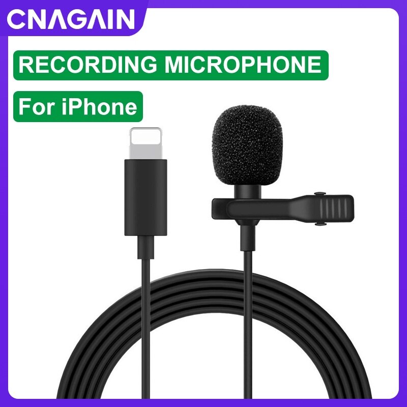 Mini Microphone For Iphone 14 13 12 11 Pro max 8 7 plus Lightning Microphone Lavalier Clip-On Recording Microfonoe