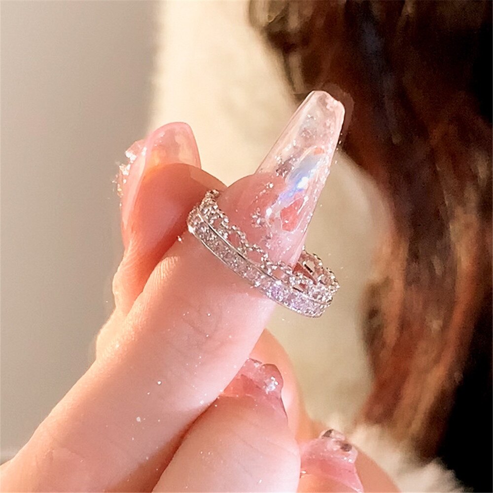 Pink Love Ring Female Ins Niche Advanced Opening Adjustable Index Finger Ring Boudoir Honey Ring A HELLO GIRL