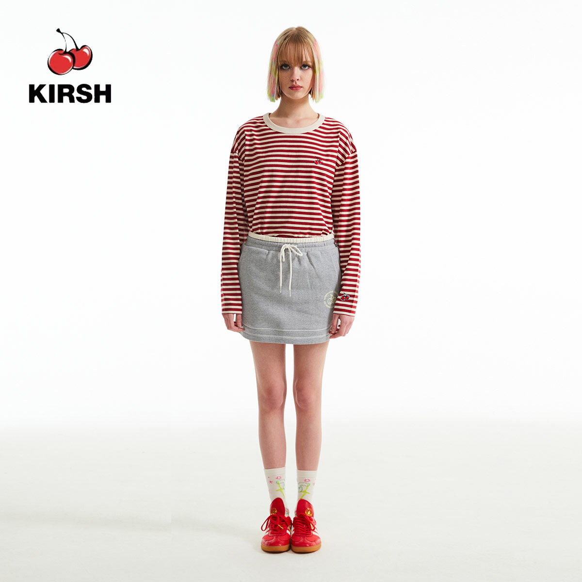 KIRSH] DOODLE CHERRY PLANET EXPLORER SHORT SKIRT | 23SS