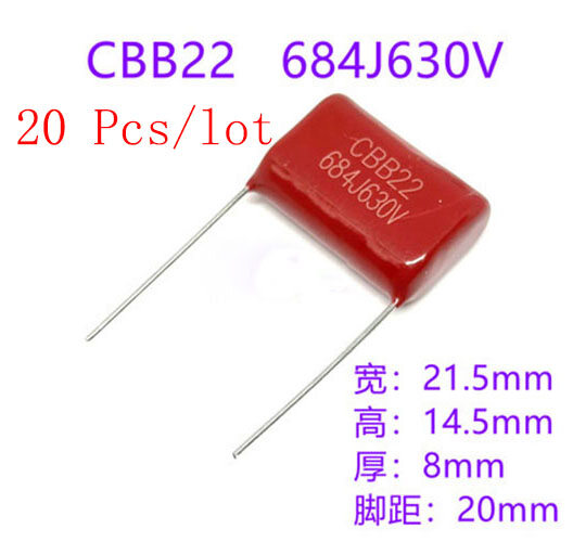 20 pcs/lot 684j 630v cbb22 film capacitor