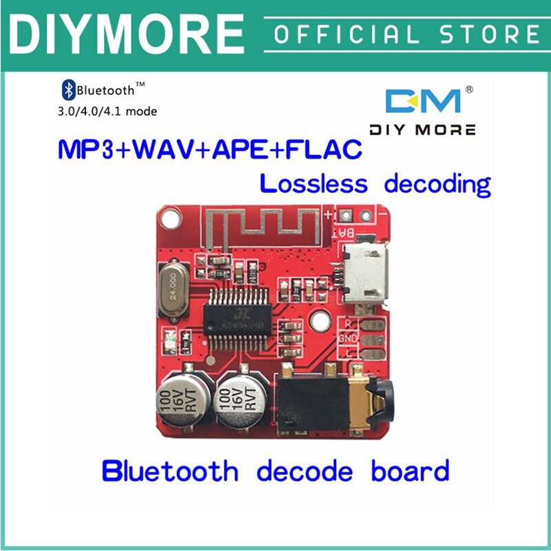DIYMORE Mini MP3 Bluetooth BLE 4.1 Lossless Decoder Stereo Output Board Car Speaker Amplifier Module Circuit Board Module 3.7V 5V Micro USB
