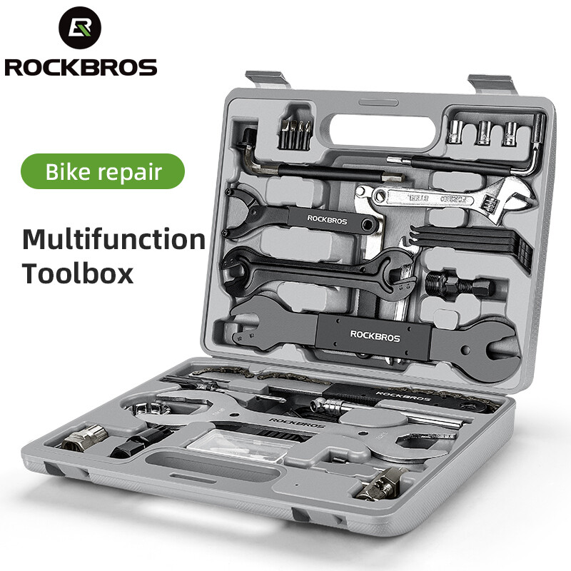ROCKBROS Professional Bicycle tool kit Repair Tools Box With Ratchet Wrench, Sockets Set, Screwdriver Set & Allen Hex Keys etc.44 PCS