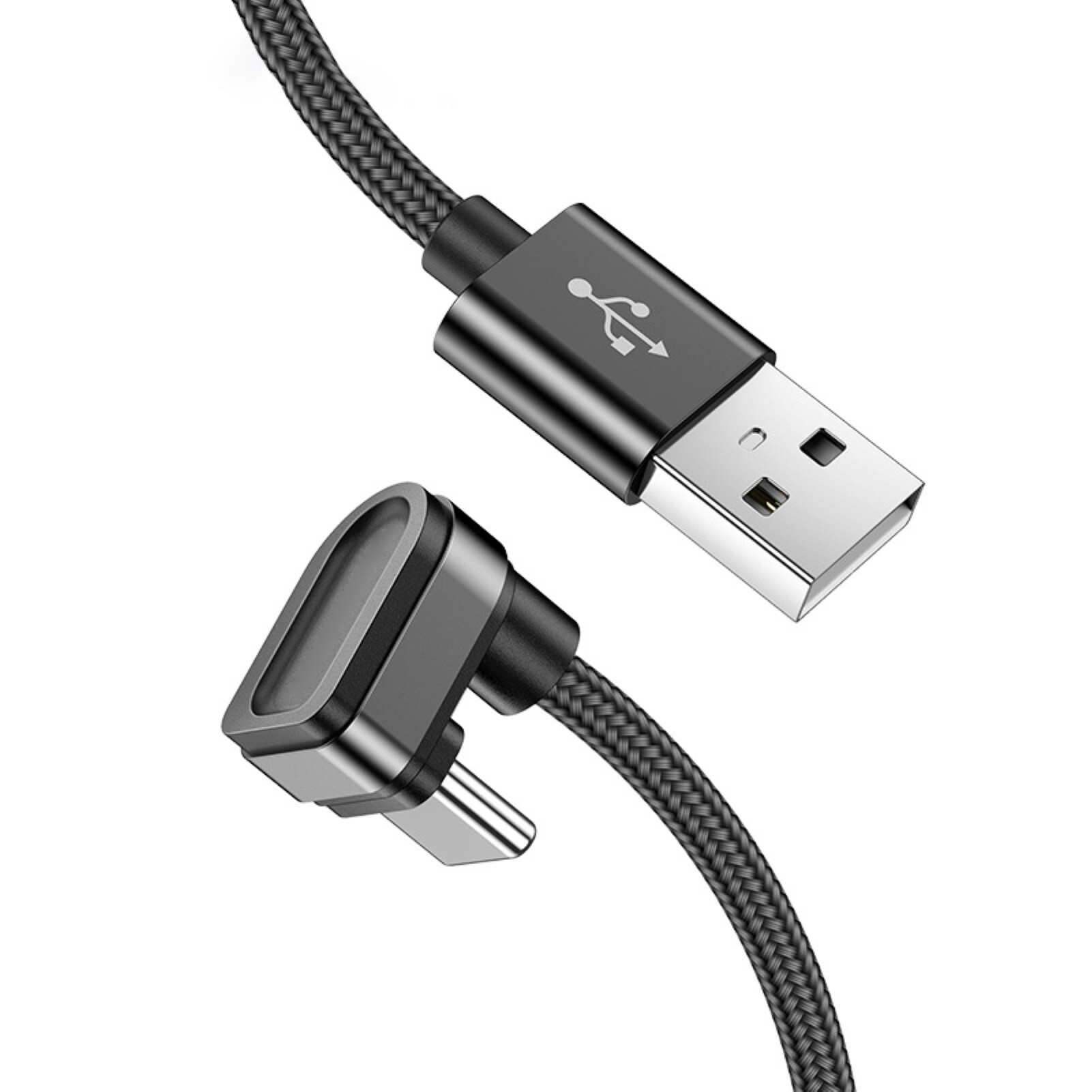 U-shaped Micro USB Type-c Mobile Phone Game Nylon Woven Fast Charging CableCharging Cable Elbow Mobile Game Data Cable Usb-C Mobile Phone Universal U-Shaped Cable