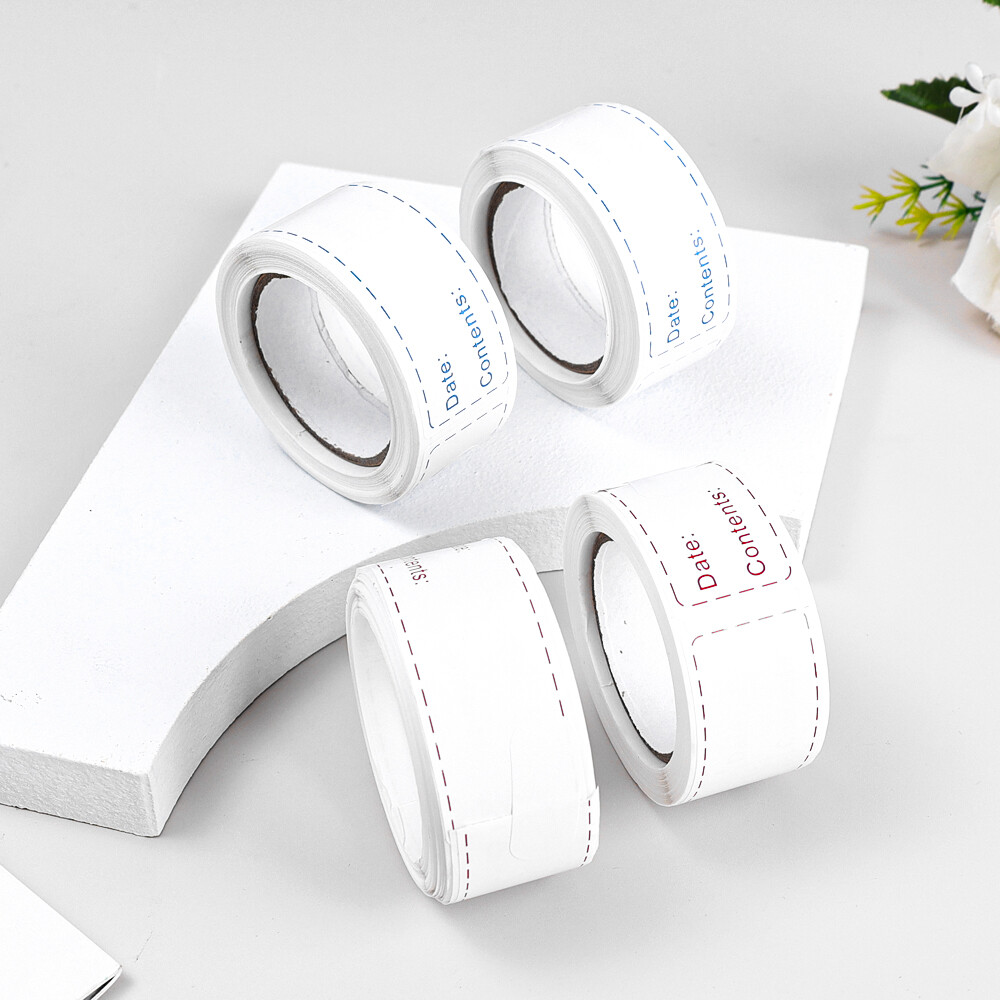 125 cái/cuộn thức ăn nhà bếp ngày nhãn dán cuộn giấy thực phẩm tủ lạnh lưu trữ phân loại nhận dạng nhãn dán