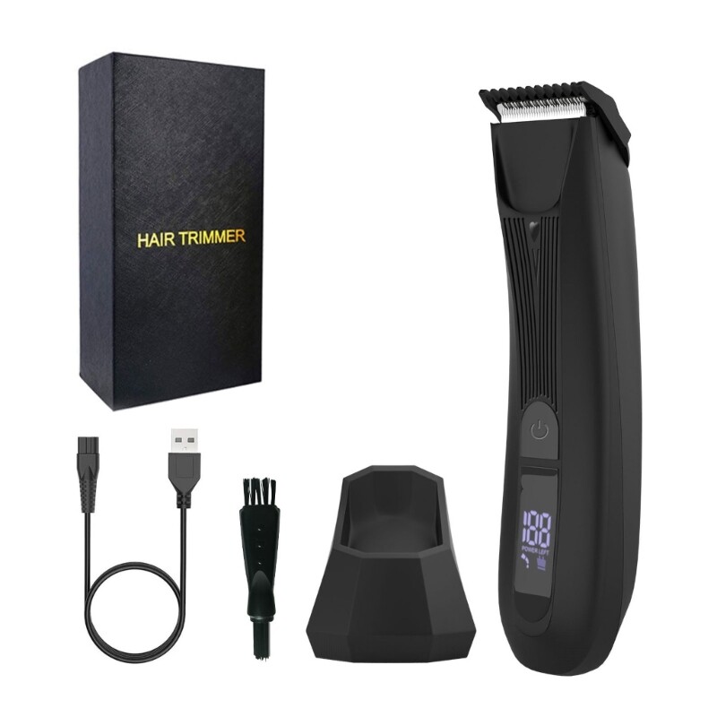 Body Grooming Electric Intimate Shaver for Men Intimate Hair Trimmer for Groin Area & Pubic Hair Waterproof Wet/Dry