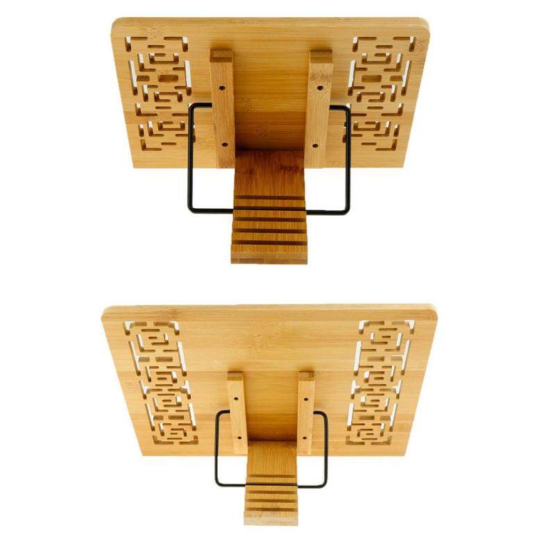 BolehDeals 2 Pieces Multifunctional Book Stand Bamboo Document Reading Holder Chinese Malaysia