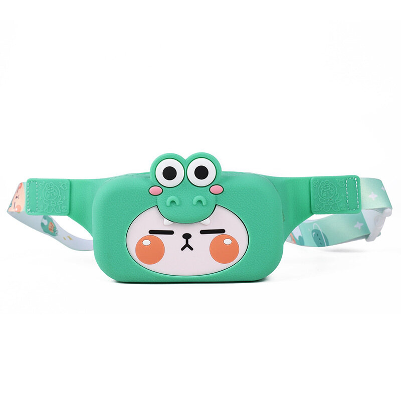 IP Cute Rabbit silicone chest pack cartoon student diagonal span pack Strawberry Bear children's pack