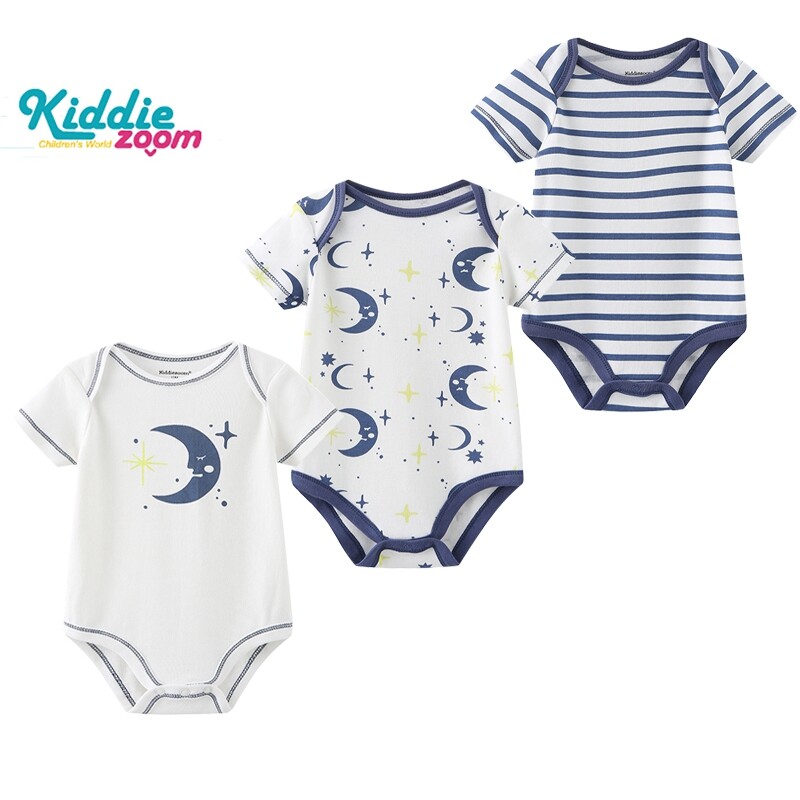 Kiddiezoom 3PCS baby clothes cotton newborn romper 0-12months