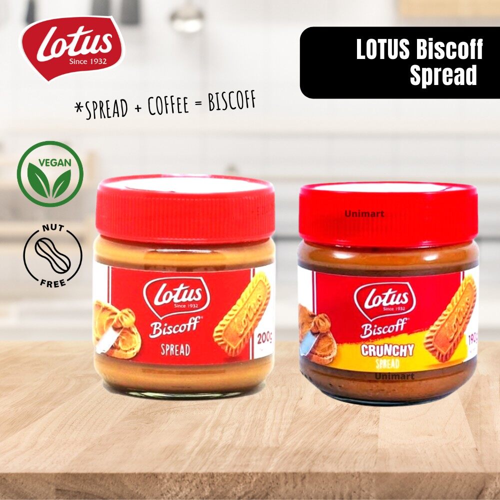 Lotus Biscoff Crunchy Spread 190g Nut Free Vegan Peanut Butter Jam Spread Ready Stock Local Seller 花生酱 Lazada