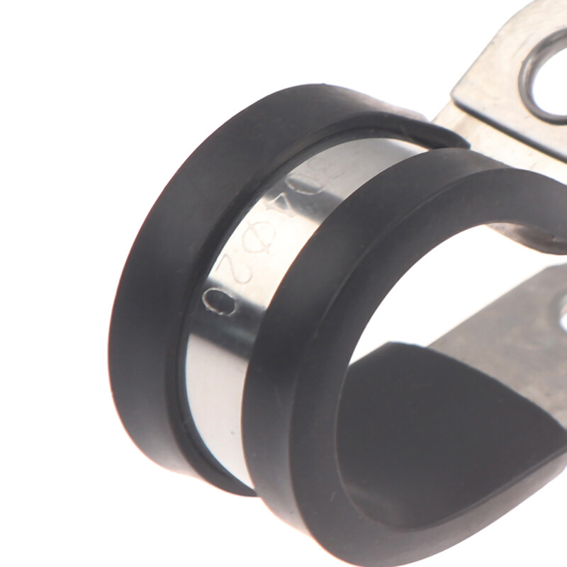 2 Chiếc Kẹp Chữ P Lót Cao Su Bằng Thép Không Gỉ 304 Kẹp Ống Gắn Cáp