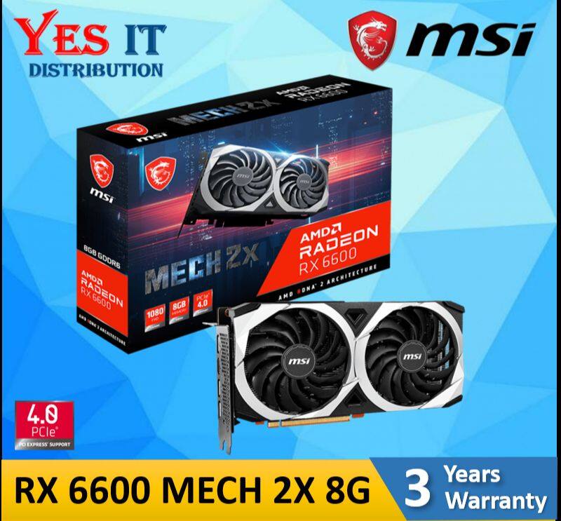 MSI RADEON RX 6600 MECH 2X 8G 8GB GDRR6 GRAPHIC CARD | Lazada