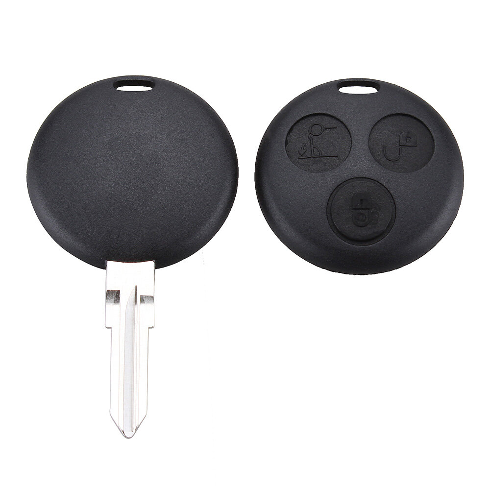 3 Button FOB Car Remote Key Case Shell with Blank Blade Fit for Smart