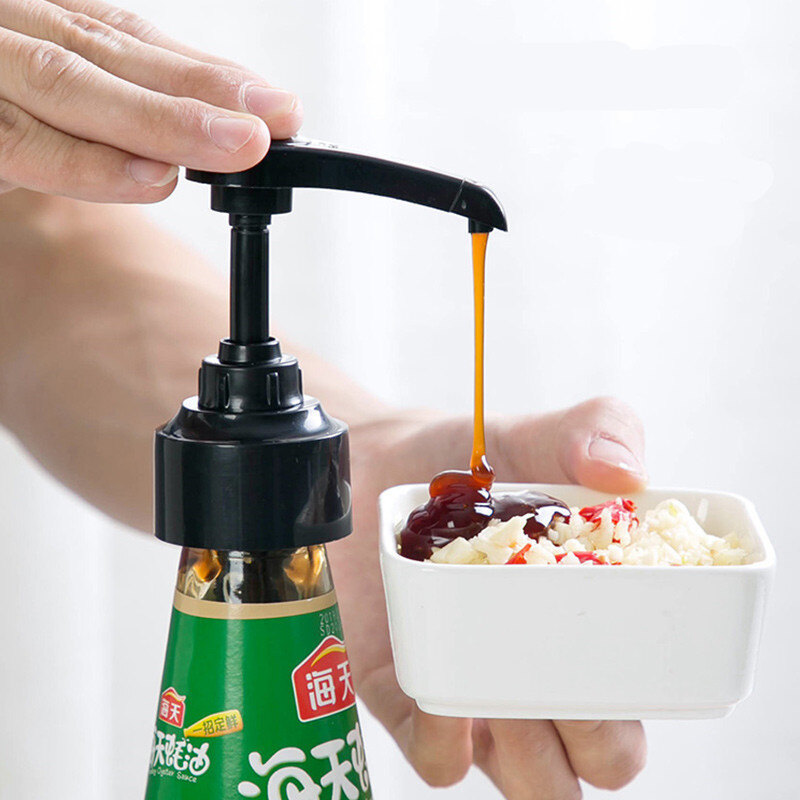 Syrup Bottle Nozzle Pressure Oil Sprayer Household Oyster Sauce Plastic Pump Push Tools Kitchen Accessories Supplies