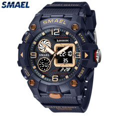 Thương hiệu hàng đầu SMAEL thời trang Nam Đồng hồ gốc thể thao kỹ thuật số giản dị đồng hồ báo thức phong cách quân sự cho nam ngày đèn chống nước 8055