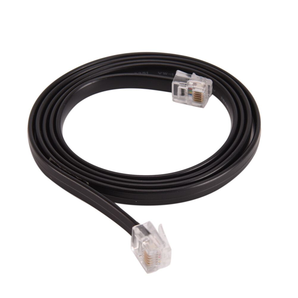 Cjing blowing tamuren dây điện thoại dẹt rj12 6 chân 1 mét mới dây điện thoại 6 chân đồng xanh lá 6p6c