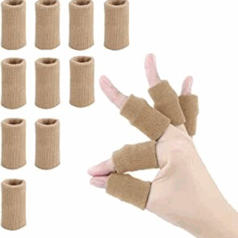 Finger Sleeves, Fiction Thumb Splint Brace Support Protector Breathable Elastic Finger Tape for Pain Relief Arthritis Trigger Finger Sports Aid Basketball Baseball Volleyball