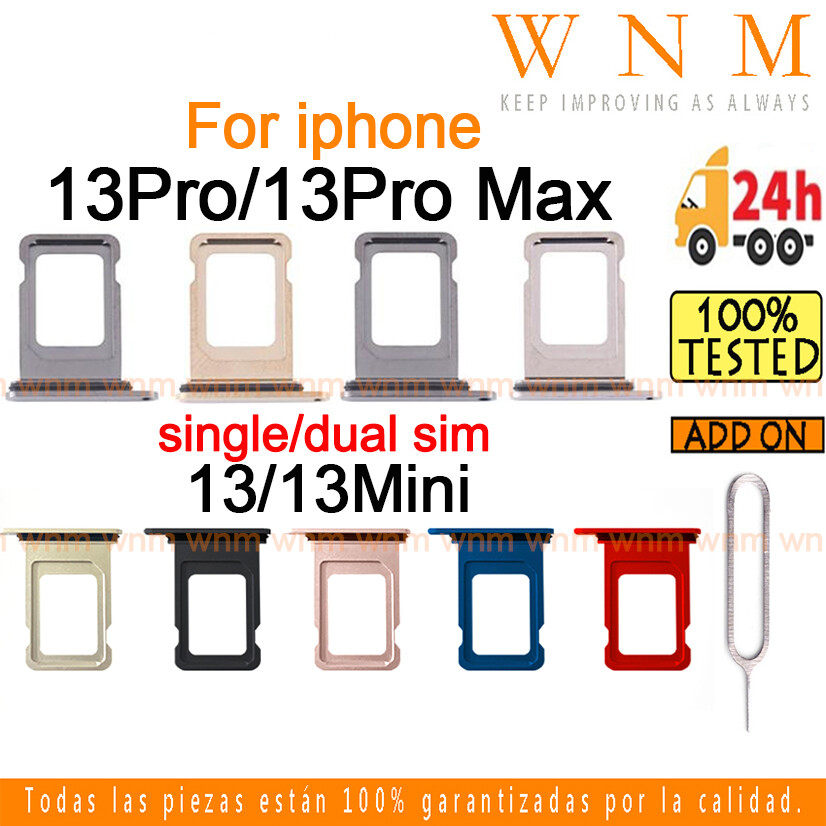 New High Quality Dual / Single SIM card tray For iphone 13 mini 13Pro 13 Pro Max Sim Card Tray Slot Holder Card Holder Reader SD Slot Adapter Replacement Part