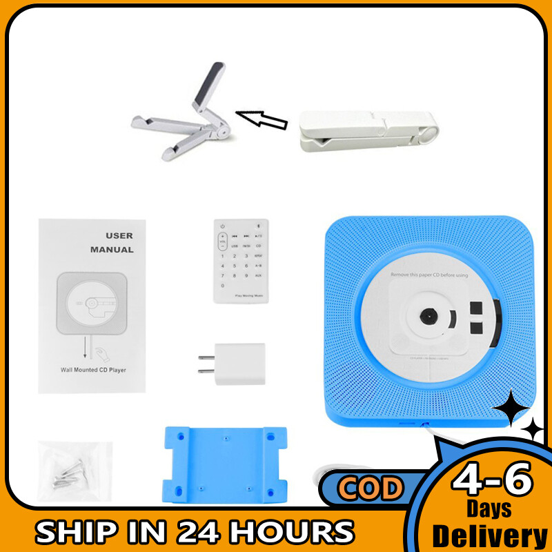 Wall Mountable CD Player Portable Bluetooth Music Player with Remote Control