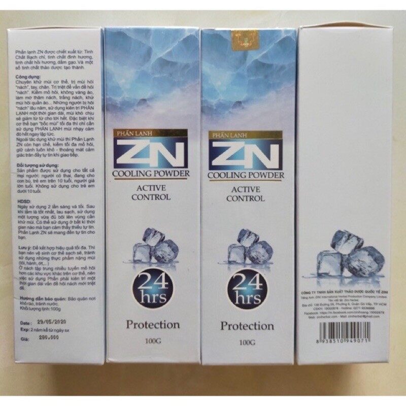 Phấn Lạnh ZN khử mùi cơ thể 100g (Chính Hãng - Date mới)