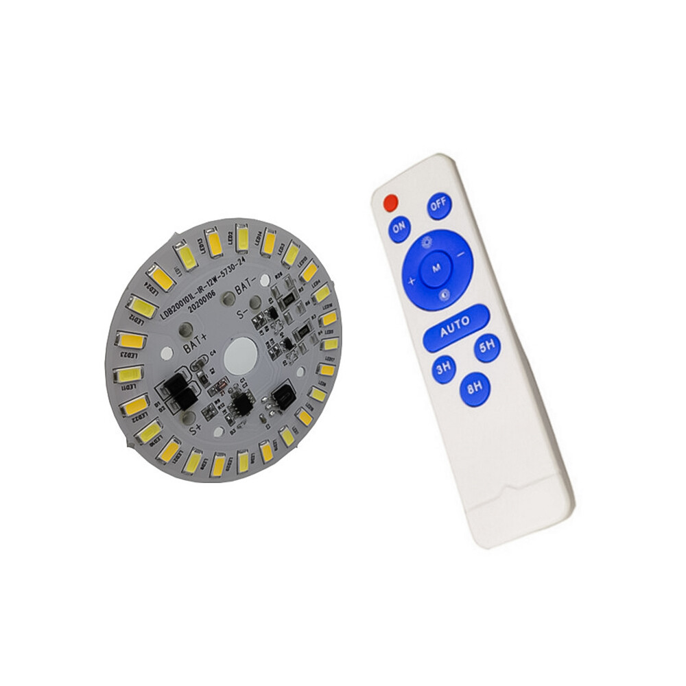 Round 3.2v 3.7v two-color led solar light source panel 12w solar ceiling lamp panel remote control lamp panel for solar yard lights
