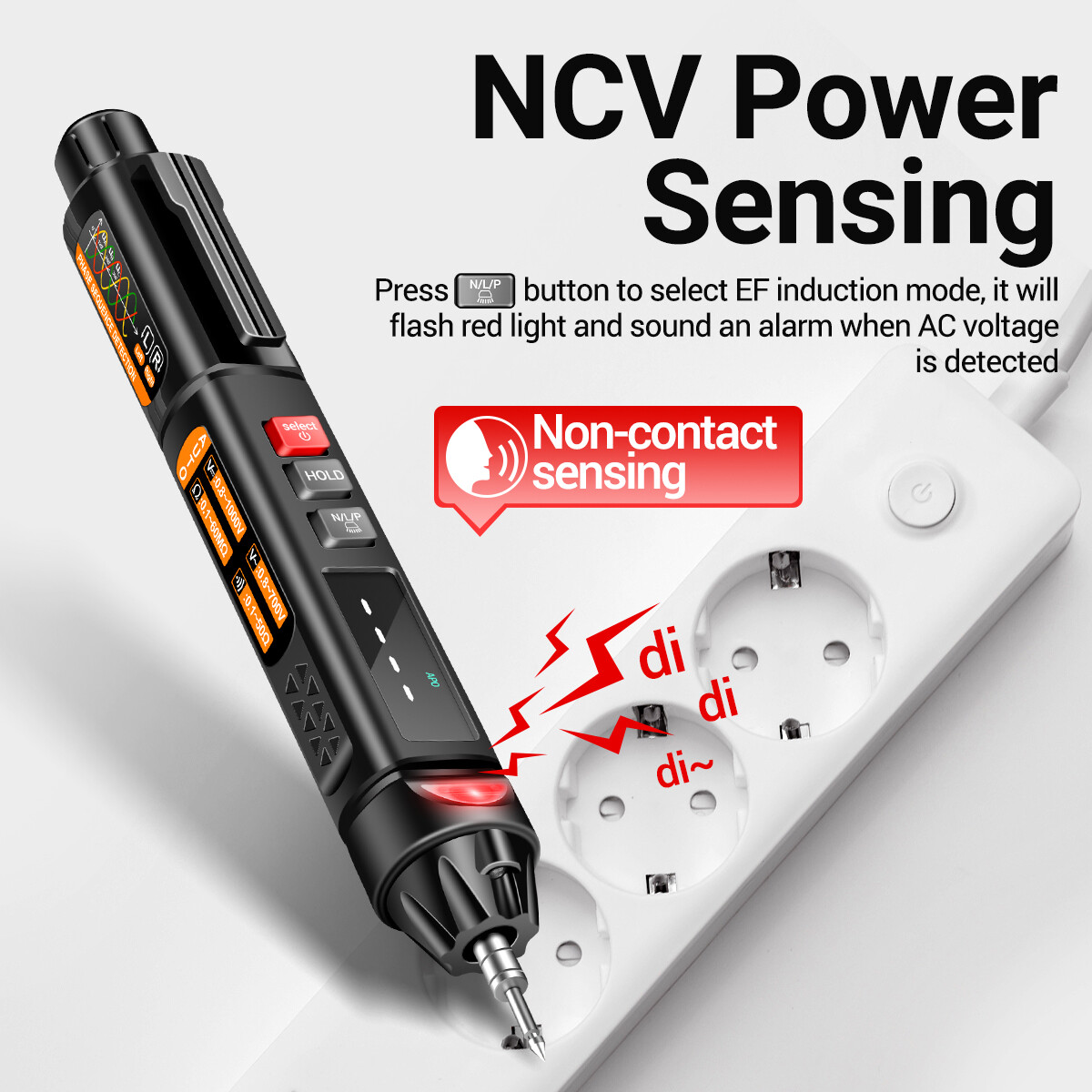 Cảm biến thông minh aneng a3009 Bút Mini vạn năng với giọng nói phát sóng 6000 đếm Vôn kế va đảo ngược màn hình LCD đèn pin Bộ dò NCV cho điện áp kháng điện dung nhiệt độ ON/OFF Diode trình tự pha đo lường