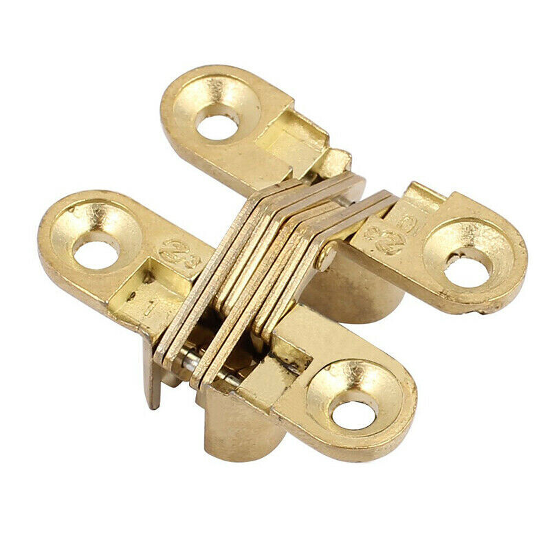 BOKALI 1 Pair Invisible Cross Hinge Hidden Concealed Door Cabinet Cupboard Wooden Boxes